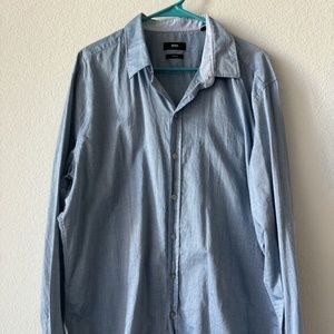 Hugo Boss Men’s Button Front Casual Shirt Slim Fit Blue Size 2XL